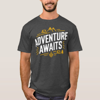 Camiseta Aventura de Acampamento Espera menino