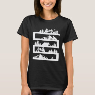 Camiseta Aventura de Acampamento Mochileiro Montanhista Cam