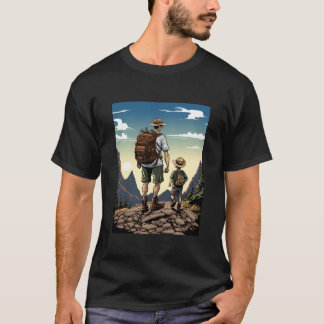 Camiseta Aventura de Acampamento Mountainravel Pai e Filho