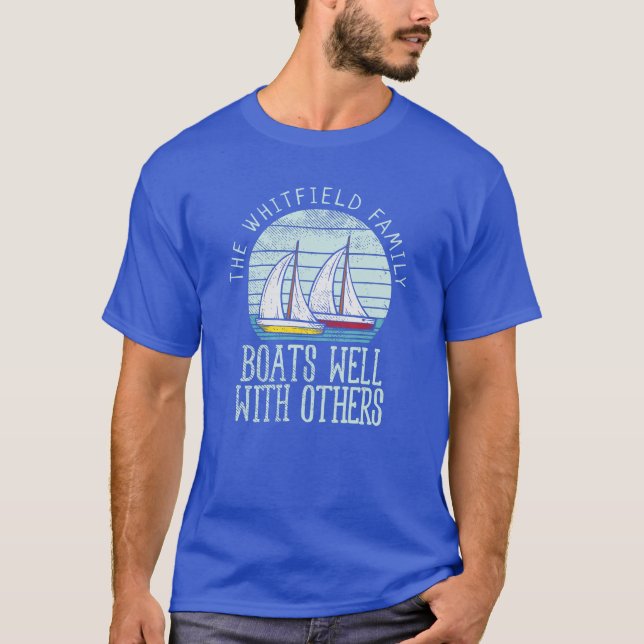 Camiseta Aventura de Barco da Família de Combinação Náutica (Frente)