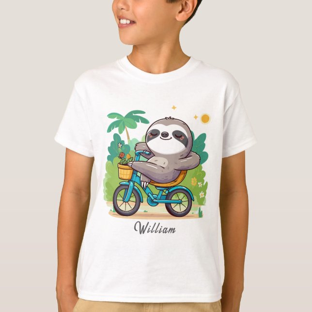 Camiseta Aventura de Bicicleta de Desleixamento Personaliza (Frente)