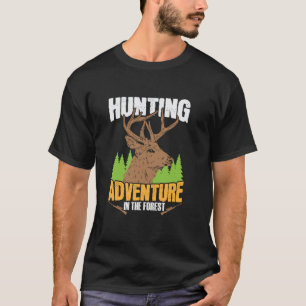 Camiseta Aventura de Caça na Floresta Caçando Animais