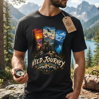 Camiseta Aventura de caminhada em montanha vintage