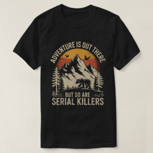 Camiseta Aventura de caminhada engraçada aviso estilo vinta
