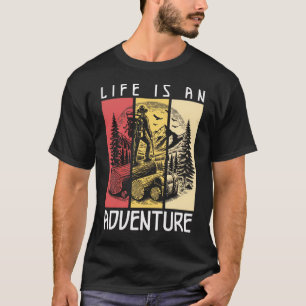 Camiseta Aventura de Caminhada Vintage Explorador da Nature