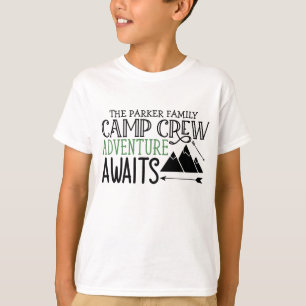 Camiseta Aventura de Camping de Cabina do NOME Personalizad