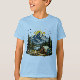 Camiseta Aventura de Camping na Montanha Natureza