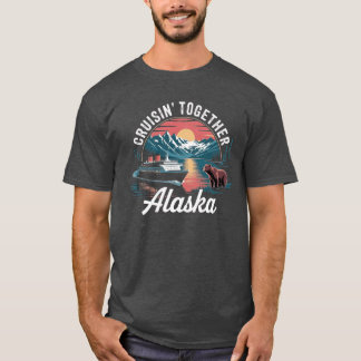 Camiseta Aventura de Cruzeiro Vintage no Alasca Desenho Cên