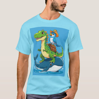 Camiseta Aventura de Dino e Baleia