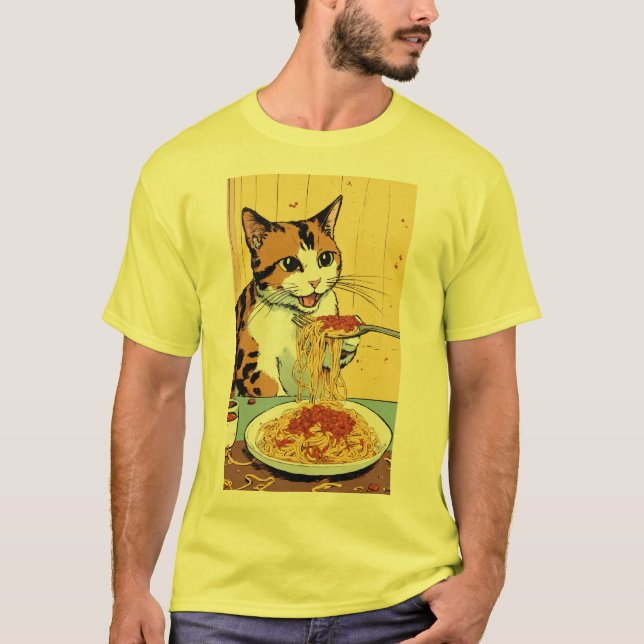 Camiseta Aventura de espaguete da Cat - T-Sh inspirado no H (Frente)