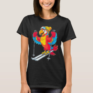 Camiseta Aventura de esqui de papagaio colorido diversão de