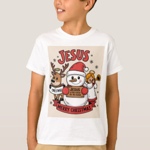 Camiseta Aventura de Fé de Natal: Snowman, Reindeer