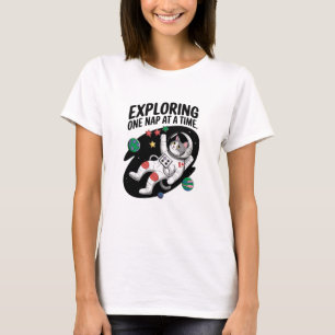 Camiseta Aventura de Gatinho Espacial