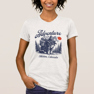Camiseta Aventura de Gato de Trilha Vintage Espera Cidade P