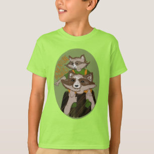 Camiseta Aventura de Guaxinim Fofa Espera Comemorativa