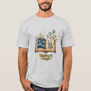 Camiseta Aventura de Leitura Mágica - Design Kawaii de Livr