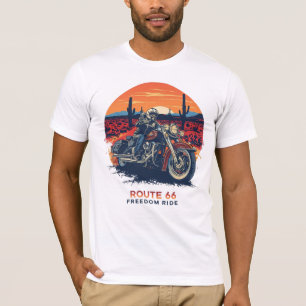 Camiseta Aventura de Moto Vintage Passeio da Liberdade Rota