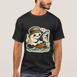 Camiseta Aventura de Pesca de Fantasma Fofo