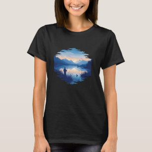 Camiseta Aventura de Pesca no Lago da Montanha Cênica