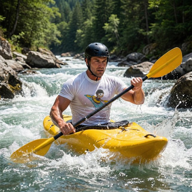 Camiseta Aventura de Rafting com Menino Assustado  (Criador carregado)