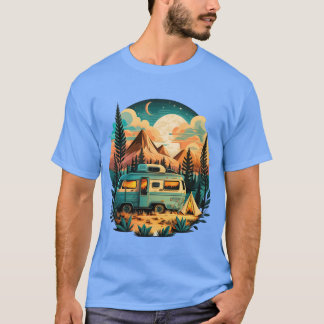 Camiseta Aventura de Retiro Vanlife Vibrações de Acampament