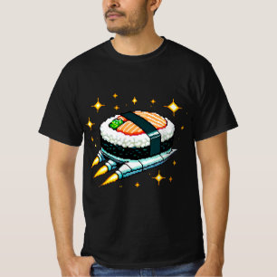 Camiseta Aventura de Sushi Espacial de 8 Bits - Arte Cósmic