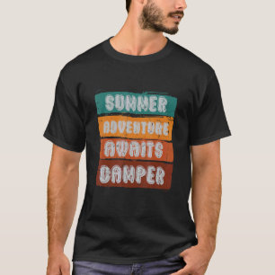 Camiseta Aventura de Verão Incrível Aguarda Camping Des
