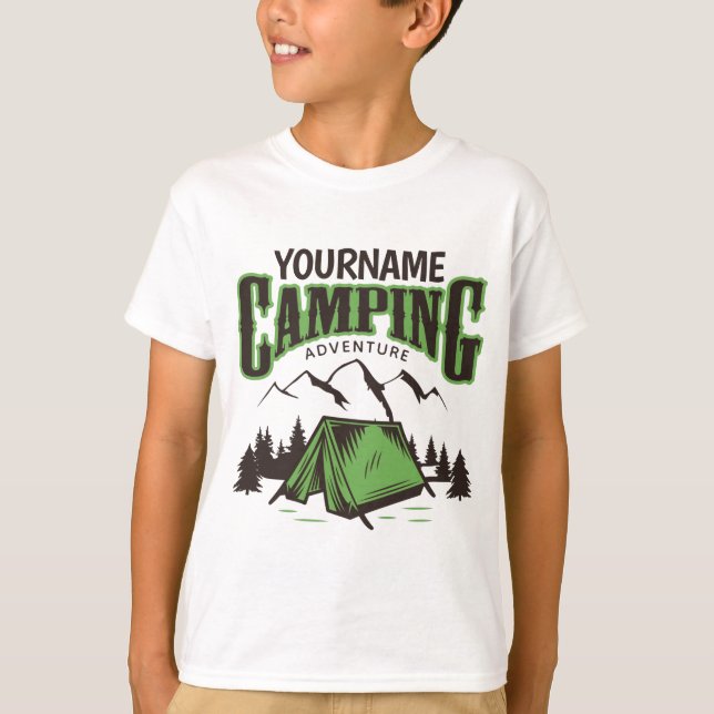 Camiseta Aventura de Viagem de Camp Familiar de Campos Pers (Frente)