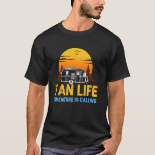 Camiseta Aventura de Viagem de Camper Van Fogueira Acampame