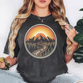 Camiseta Aventura de Viagem pela Estrada do Pôr do Sol nas