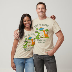 Camiseta Aventura de Volta às Aulas Começa Aqui Dinossauro