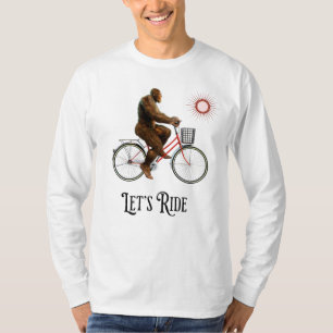 Camiseta Aventura Divertida de Bigfoot de Ciclismo Retro
