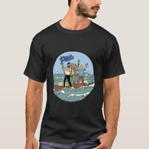 Camiseta Aventura Do Mar De Tin-Tin Com O Capitão Haddock
