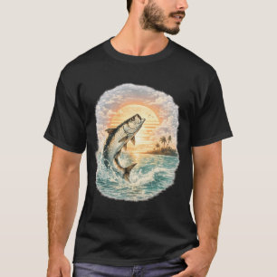 Camiseta Aventura do Tarpon do Pôr do Sol na Flórida Chave