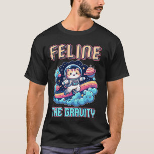 Camiseta Aventura Espacial do Gato Astronauta Felino Gravit