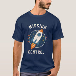 Camiseta Aventura Espacial Foguete de Controle de Missão