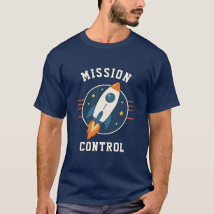 Camiseta Aventura Espacial Foguete de Controle de Missão