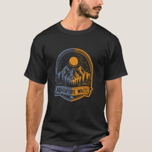 Camiseta Aventura Espera Aventura Caminhada Acampamento Mon