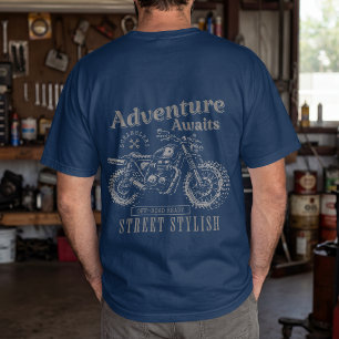 Camiseta Aventura Espera – Estilo de Rua de Moto Clássica