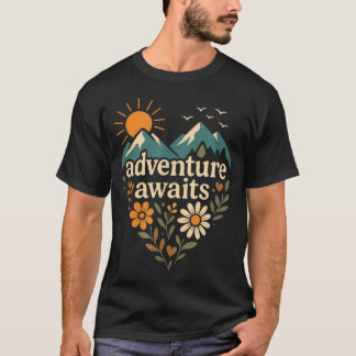 Camiseta Aventura Espera - Montanha Caminhada Acampamento