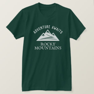 Camiseta Aventura espera montanhas Rochosas verdes T-S ao a