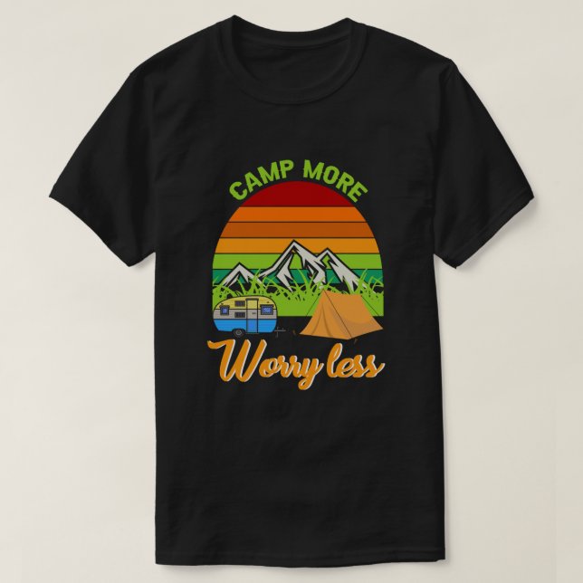 Camiseta Aventura Está Chamando - Feliz Camping T-Shirt (Frente do Design)