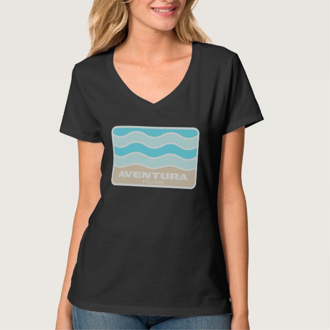 Camiseta Aventura Florida Retro FL Waves Beach Souvenir (Frente)