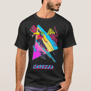Camiseta Aventura Gráfica Colorida Retro de Esqui Carezza 