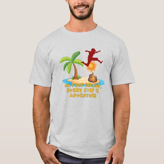 Camiseta Aventura na Ilha Poop (Frente)