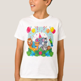 Camiseta aventura no zoológico Safari Jungle para crianças