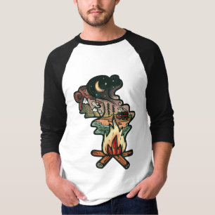 Camiseta Aventura Noturna em Torno da Fogueira