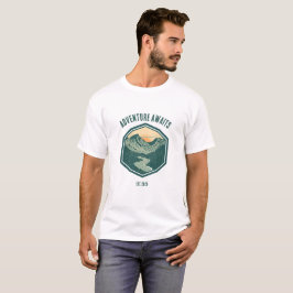 Camiseta Aventura Personalizada de Montanha Retro ao Ar Liv