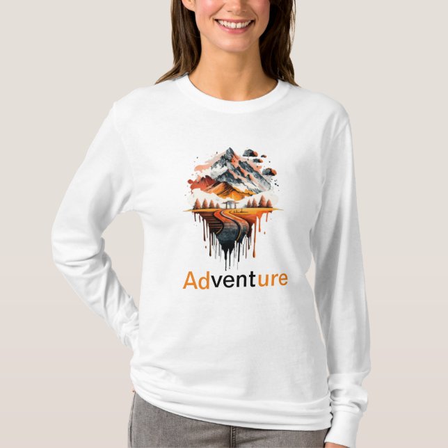 Camiseta Aventura projetada pela inteligência artificial (Frente)