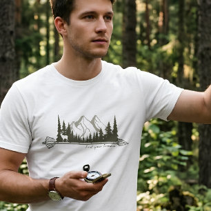 Camiseta Aventura Rústica Elegante ao Ar Livre